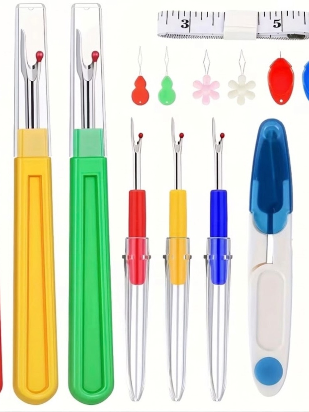 Multi-Color Seam Ripper and Thread Pick Set for Home Sewing